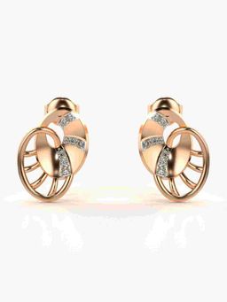 Valanova - Sterling Silver Plated with Rose Gold and Certified Lab Grown Diamond 0.13 Cts Earrings