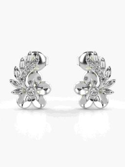 Valanova - Sterling Silver Plated with White Gold and Certified Lab Grown Diamond 0.13 Cts Earrings