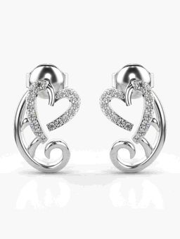 Valanova - Sterling Silver Plated with White Gold and Certified Lab Grown Diamond 0.18 Cts Earrings