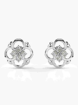 Valanova - Sterling Silver Plated with White Gold and Certified Lab Grown Diamond 0.19 Cts Earrings