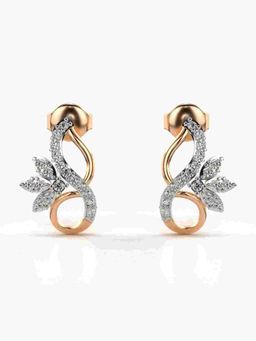 Valanova - Sterling Silver Plated with Rose Gold and Certified Lab Grown Diamond 0.30 Cts Earrings