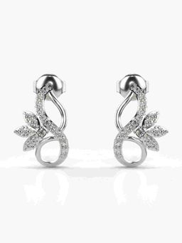 Valanova - Sterling Silver Plated with White Gold and Certified Lab Grown Diamond 0.30 Cts Earrings