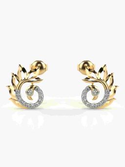Valanova - Sterling Silver Plated with Yellow Gold and Certified Lab Grown Diamond 0.30 Cts Earrings