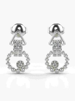 Valanova - Sterling Silver Plated with White Gold and Certified Lab Grown Diamond 0.14 Cts Earrings