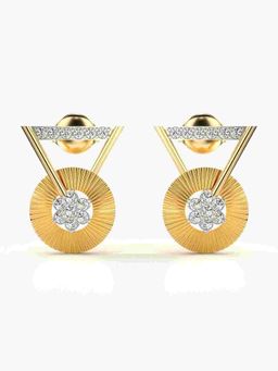 Valanova - Sterling Silver Plated with Yellow Gold and Certified Lab Grown Diamond 0.28 Cts Earrings
