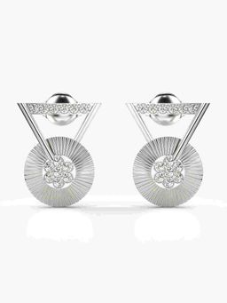 Valanova - Sterling Silver Plated with White Gold and Certified Lab Grown Diamond 0.28 Cts Earrings