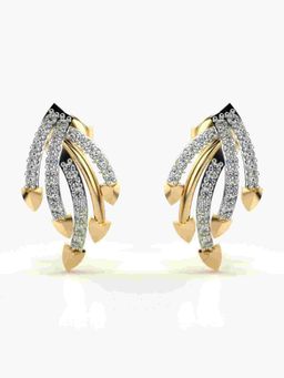 Valanova - Sterling Silver Plated with Yellow Gold and Certified Lab Grown Diamond 0.38 Cts Earrings