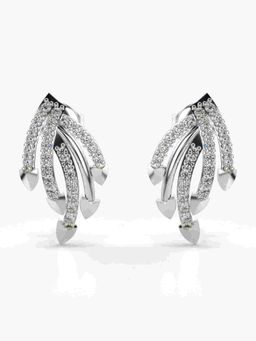 Valanova - Sterling Silver Plated with White Gold and Certified Lab Grown Diamond 0.38 Cts Earrings