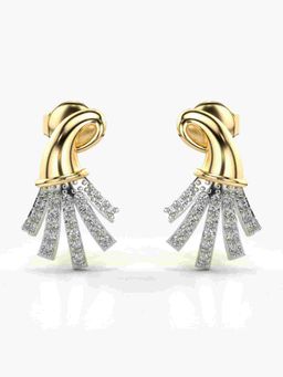 Valanova - Sterling Silver Plated with Yellow Gold and Certified Lab Grown Diamond 0.30 Cts Earrings