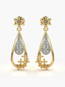 Valanova - Sterling Silver Plated with Yellow Gold and Certified Lab Grown Diamond 0.34 Cts Earrings