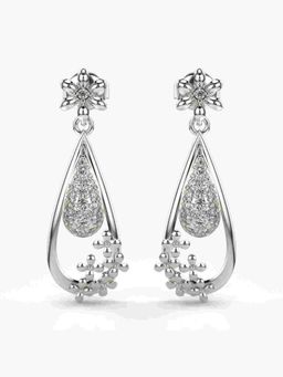 Valanova - Sterling Silver Plated with White Gold and Certified Lab Grown Diamond 0.34 Cts Earrings