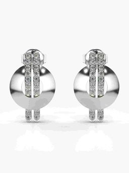 Valanova - Sterling Silver Plated with White Gold and Certified Lab Grown Diamond 0.27 Cts Earrings