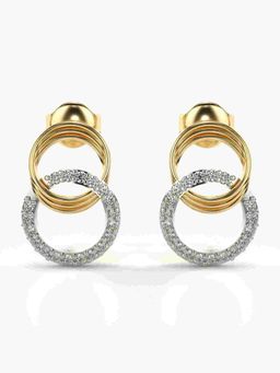 Valanova - Sterling Silver Plated with Yellow Gold and Certified Lab Grown Diamond 0.28 Cts Earrings
