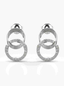 Valanova - Sterling Silver Plated with White Gold and Certified Lab Grown Diamond 0.28 Cts Earrings