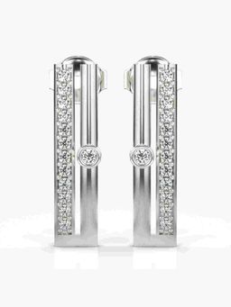 Valanova - Sterling Silver Plated with White Gold and Certified Lab Grown Diamond 0.21 Cts Earrings
