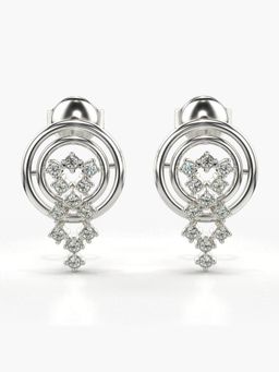 Valanova - Sterling Silver Plated with White Gold and Certified Lab Grown Diamond 0.18 Cts Earrings