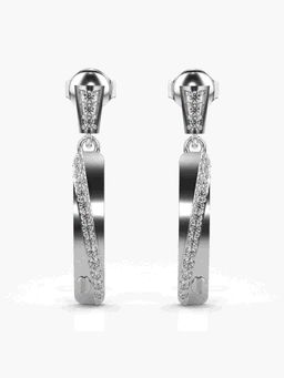 Valanova - Sterling Silver Plated with White Gold and Certified Lab Grown Diamond 0.24 Cts Earrings