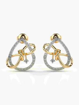 Valanova - Sterling Silver Plated with Yellow Gold and Certified Lab Grown Diamond 0.44 Cts Earrings