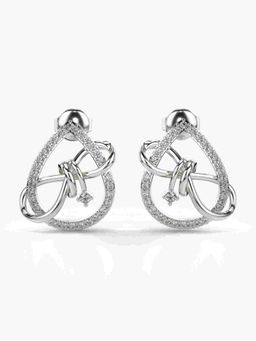 Valanova - Sterling Silver Plated with White Gold and Certified Lab Grown Diamond 0.44 Cts Earrings
