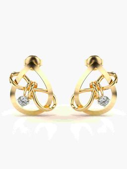 Valanova - Sterling Silver Plated with Yellow Gold and Certified Lab Grown Diamond 0.21 Cts Earrings