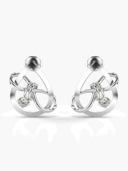 Valanova - Sterling Silver Plated with White Gold and Certified Lab Grown Diamond 0.21 Cts Earrings