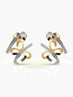 Valanova - Sterling Silver Plated with Yellow Gold and Certified Lab Grown Diamond 0.31 Cts Earrings
