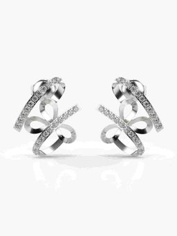 Valanova - Sterling Silver Plated with White Gold and Certified Lab Grown Diamond 0.31 Cts Earrings