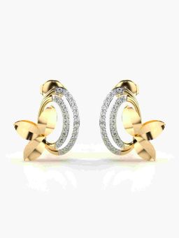 Valanova - Sterling Silver Plated with Yellow Gold and Certified Lab Grown Diamond 0.33 Cts Earrings