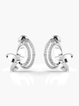 Valanova - Sterling Silver Plated with White Gold and Certified Lab Grown Diamond 0.33 Cts Earrings