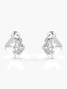 Valanova - Sterling Silver Plated with White Gold and Certified Lab Grown Diamond 0.20 Cts Earrings