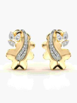 Valanova - Sterling Silver Plated with Yellow Gold and Certified Lab Grown Diamond 0.22 Cts Earrings
