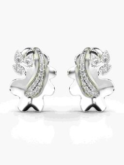 Valanova - Sterling Silver Plated with White Gold and Certified Lab Grown Diamond 0.22 Cts Earrings