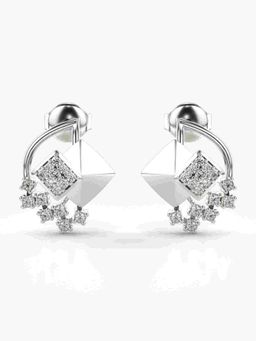Valanova - Sterling Silver Plated with White Gold and Certified Lab Grown Diamond 0.22 Cts Earrings