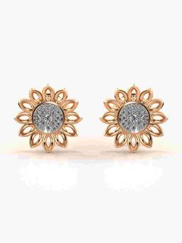 Valanova - Sterling Silver Plated with Rose Gold and Certified Lab Grown Diamond 0.13 Cts Earrings