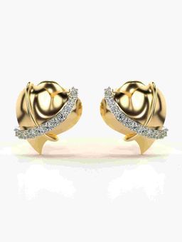Valanova - Sterling Silver Plated with Yellow Gold and Certified Lab Grown Diamond 0.21 Cts Earrings