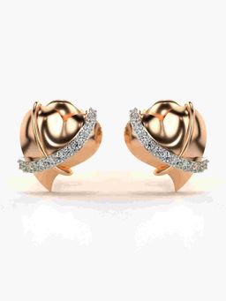 Valanova - Sterling Silver Plated with Rose Gold and Certified Lab Grown Diamond 0.21 Cts Earrings