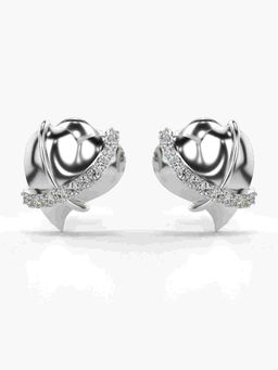 Valanova - Sterling Silver Plated with White Gold and Certified Lab Grown Diamond 0.21 Cts Earrings