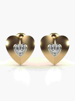 Valanova - Sterling Silver Plated with Yellow Gold and Certified Lab Grown Diamond 0.16 Cts Earrings
