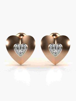 Valanova - Sterling Silver Plated with Rose Gold and Certified Lab Grown Diamond 0.16 Cts Earrings