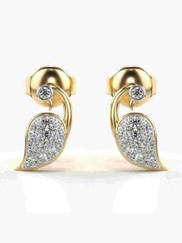 Valanova - Sterling Silver Plated with Yellow Gold and Certified Lab Grown Diamond 0.28 Cts Earrings