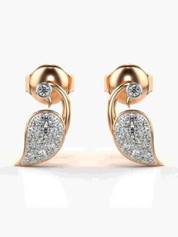 Valanova - Sterling Silver Plated with Rose Gold and Certified Lab Grown Diamond 0.28 Cts Earrings