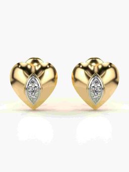 Valanova - Sterling Silver Plated with Yellow Gold and Certified Lab Grown Diamond 0.13 Cts Earrings