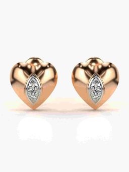 Valanova - Sterling Silver Plated with Rose Gold and Certified Lab Grown Diamond 0.13 Cts Earrings