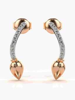 Valanova - Sterling Silver Plated with Rose Gold and Certified Lab Grown Diamond 0.13 Cts Earrings