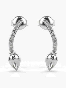 Valanova - Sterling Silver Plated with White Gold and Certified Lab Grown Diamond 0.13 Cts Earrings