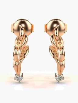 Valanova - Sterling Silver Plated with Rose Gold and Certified Lab Grown Diamond 0.04 Cts Earrings