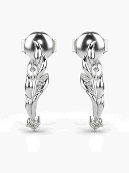 Valanova - Sterling Silver Plated with White Gold and Certified Lab Grown Diamond 0.04 Cts Earrings