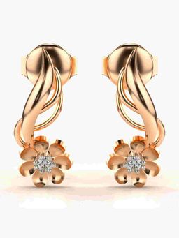 Valanova - Sterling Silver Plated with Rose Gold and Certified Lab Grown Diamond 0.04 Cts Earrings