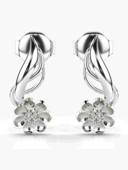 Valanova - Sterling Silver Plated with White Gold and Certified Lab Grown Diamond 0.04 Cts Earrings