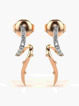 Valanova - Sterling Silver Plated with Rose Gold and Certified Lab Grown Diamond 0.09 Cts Earrings